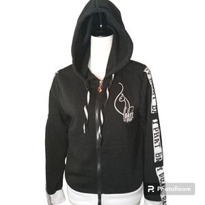 Vintage Y2K, Rare Baby Phat Black, Full zip Hooded Sweatshirt Size M